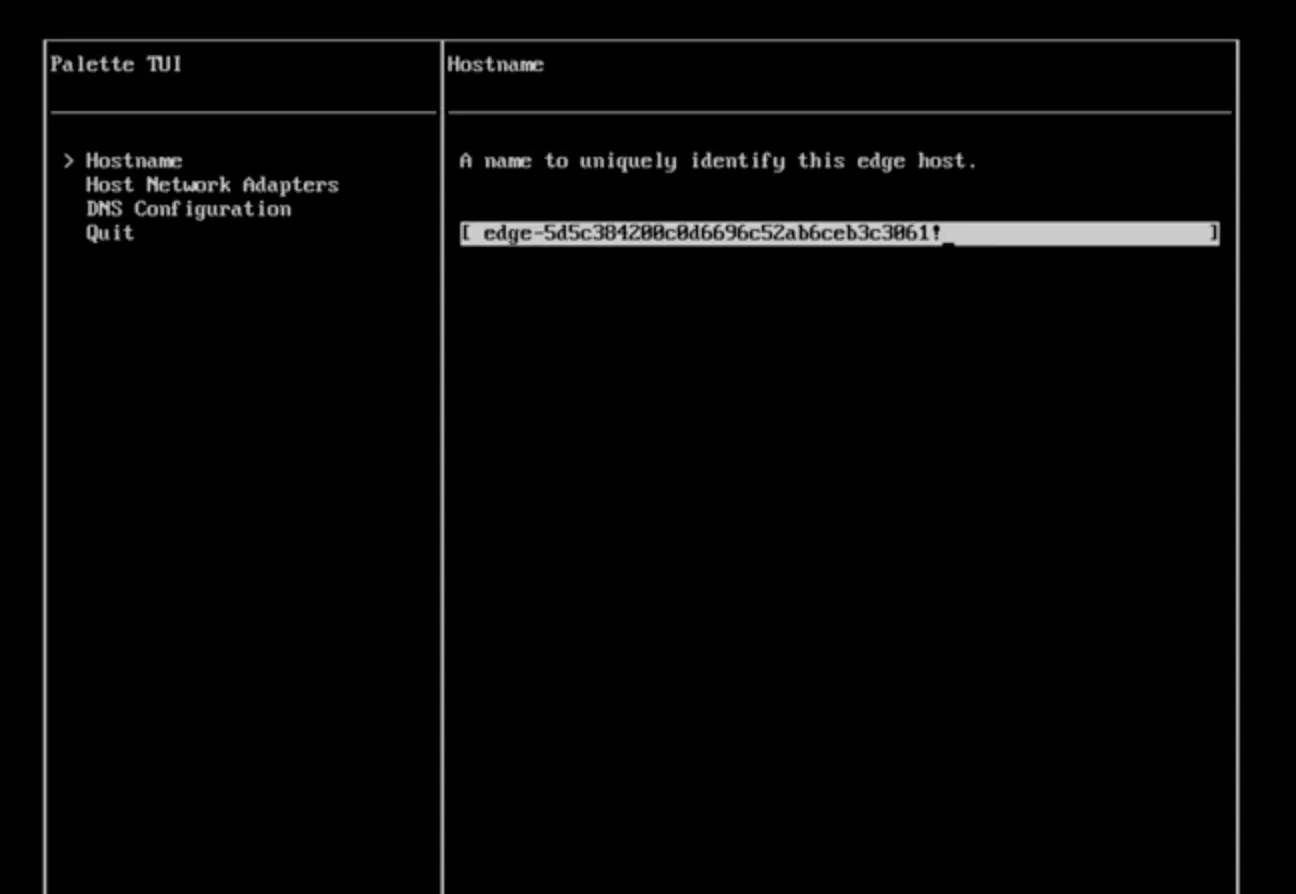 A terminal user interface showing displaying network configuration options